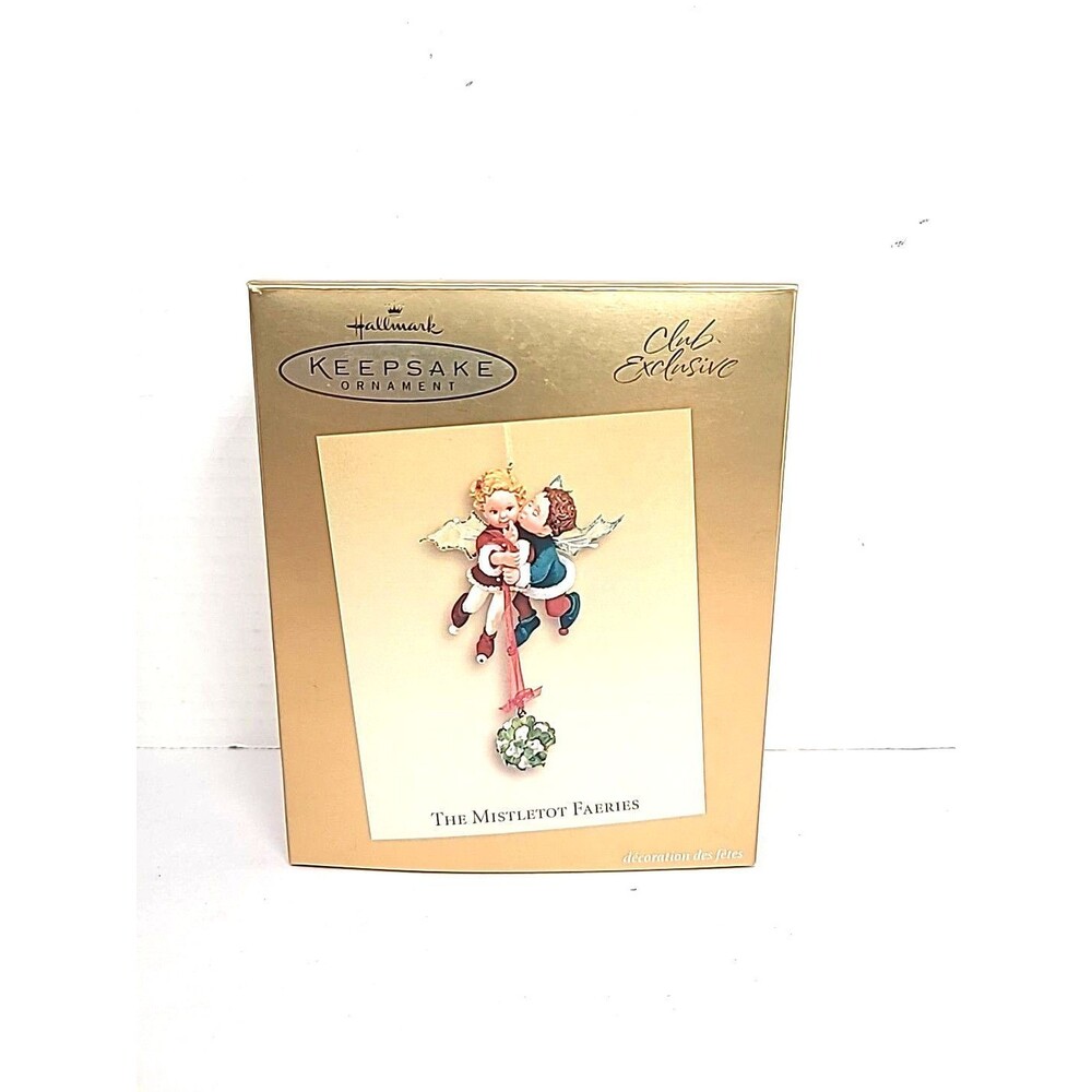 Vtg Hallmark Christmas Ornament Mistletot Faeries 2003 mistletoe Club Exclusive